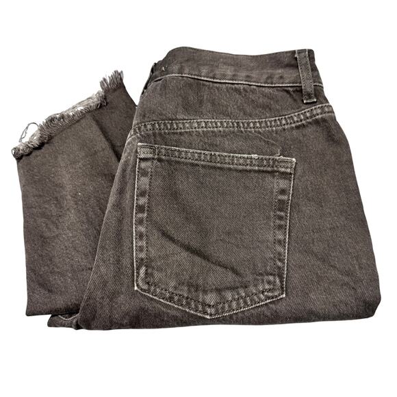Free People Jeans Womens 27 (30x27 ACTUAL) Distressed Maggie Straight Black - Picture 1 of 13